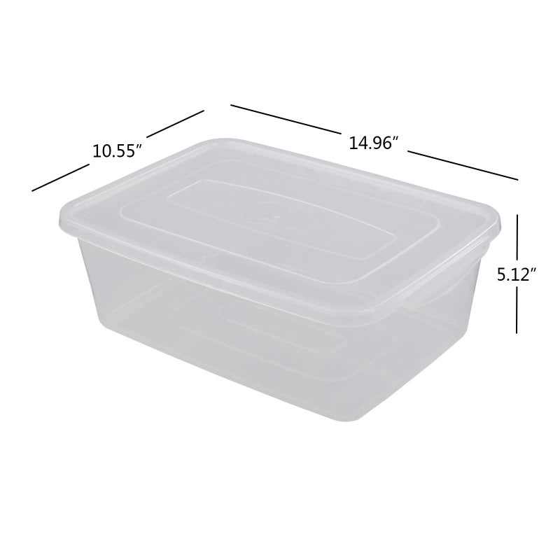 Utiao 14 Quart Plastic Storage Bins with Lid, Clear Latching Box, Set of 4 - Image 2